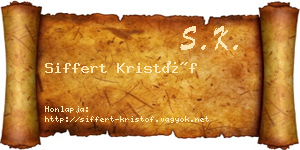 Siffert Kristóf névjegykártya