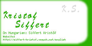 kristof siffert business card